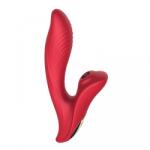 Passion Labs Vibrator Deluxe Charming, 10 Moduri Suctiune, 3 Moduri Vibratii Puternice, Silicon, USB, Rosu, 20 cm, Passion Labs Vibrator