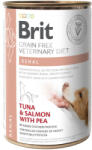 Brit Hrana umeda pentru caini Brit Grain Free Veterinary Diet Renal, ton si somon cu mazare, 400 g