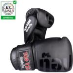 TOP TEN Muay Thai Boxkesztyű, bőr, Top Ten, Ajarn 10 OZ fekete|sárga