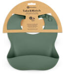 Petite & Mars Szilikon Előke BPA Mentes Take & Match Misty Green 6 Hónapos Kortól (8596202007975)