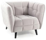 SIGNAL MEBLE Castello Velvet Luxus Fotel Világosszürke Bársony Wenge (SIG-CASTELLO1V03)