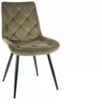 SIGNAL MEBLE Ralph Velvet Rombusz Étkezőszék Bársony Olíva Steppelt (SIG-RALPHVCOL)