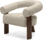  Bézs design fotel KOKEI ALIA, dió színű dekor Alia 18