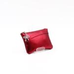 Amnisu metál bordó ívelt egy cipzáras bőr kulcstartó c5006