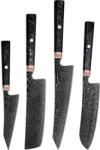 HARAHU RY-38068 damaszk konyhakés készlet - Fekete KP38068