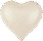 PartyPal Fólia lufi, 18"/45cm, szív, matt krém