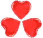 PartyPal Fólia lufi, piros szív, 25 cm, 3 db/cs