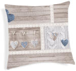 MONDO ITALIA Párnahuzat SHABBY love kék 40x40 cm MADE IN ITALY