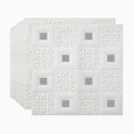 HOZRO Tapet 3D autoadeziv, Model pentru Tavan/Perete, design modern, foarte usor de montat, Alb/Gri
