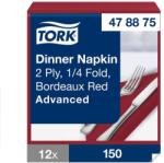 Tork papírszalvéta 2 rétegű 40x40 cm 1/4 hajtás 150 lap/csomag - bordó