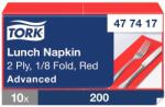 Tork papírszalvéta 2 rétegű 33x33 cm 1/8 hajtású 200 lap/csomag - piros