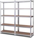 Plus Mobilier Raft dublu Premium 2000x2400x600 mm (HxLxl), otel galvanizat cu 5 polite MDF, 1750 kg, montaj fara surub, PLUS (5 ani garantie) gri 5 Raft metalic 175 kg Otel Uz casnic (61004187) Dulap arhivare