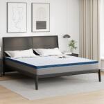 vidaXL Топер за матрак 200 x 200 cm дебелина Жакардова материя Бяло (4106263)