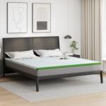 vidaXL Топер за матрак Бяло и зелено 200 x 200 cm Жакардова тъкан (4106164)