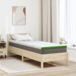 vidaXL Топер за матрак Бяло и зелено 70 x 200 cm Жакардова тъкан (4106143)