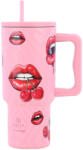 Estia Home Art Straw Tumbler XL Save The Aegean Reciclabil Pahar Cu Mâner Termos Oțel Inoxidabil Fără BPA 900ml Blush Pop Cu Pai Și Mâner 01-32067 (01-32067)