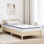 vidaXL Матрак Средно меко 90 x 190 cm Бяло и сиво (4106438)