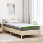 vidaXL Топер за матрак Бяло и зелено 90 x 190 cm Жакардова тъкан (4106156)
