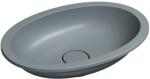Omnires Shell M+ mosdótál 48x31 cm ovális alulról beépíthető szürke/kő matt SHELL480UPAG (SHELL480UPAG)