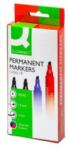Q-CONNECT permanens marker készlet, ferde hegyű, 4 db-os