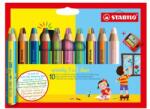 STABILO fás 3 az 1-ben duó többfunkciós zsírkréta - kétszínű ceruza - 10 db-os készlet reszelővel