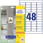 Avery Zweckform Univerzális címkék 45, 7x21, 2 mm Avery A4, erős ragasztóval, 20 lap
