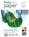 ColorWay Fotopapier - A4 / 220g - obojstranný, lesklý, 50 ks v balení