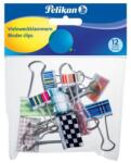 Pelikan színes iratcsipeszek, 12 db, színek és méretek keveréke