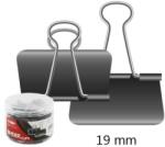 JUNIOR Clipkötő/fekete JUNIOR, 19 mm/40 db, pp doboz