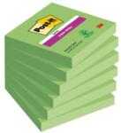 Post-it Super Sticky öntapadós jegyzettömb, zöld, 76x76 mm