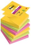 Post-it Öntapadós Z-alakú Post-it Super Sticky CARNIVAL jegyzettömbök, 76x76 mm, 6 db 90 jegyzettömb