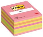 Post-it jegyzettömb, 76 x 76 mm, neon rózsaszín, színkeverék