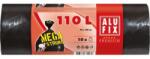 Alufix Mega szemeteszsákok, 110 ℓ / 10 db, 80 mikron, 70 x 100 cm fekete, LDPE