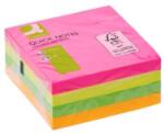 Q-CONNECT Öntapadós Q-CONNECT jegyzettömb 76x76 mm, 400 l, neon
