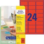 Avery-Zweckform Avery levehető címkék 63, 5x33, 9 mm, piros