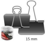 JUNIOR Clipkötő/fekete JUNIOR, 15 mm/60 db, pp doboz