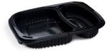 WIMEX Menü mikrohullámú tál (PP) ECONOMY 2 részes fekete 240 x 210 mm 1100ml [100 db]
