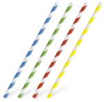 WIMEX Papír spirál szívószálak, vegyes színek, 6 mm x 20 cm (25 db)