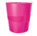 Leitz WOW 15 ℓ műanyag kosár rózsaszín