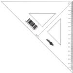 Junior Háromszög vonalzó 16 cm-es jelöléssel, átlátszó, lazán csomagolva
