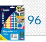 agipa A5 kerek címkék 15 mm-es mix 5 színben