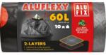 Alufix 60 l / 10 db kihúzható szemeteszsák, 33 mik, LDPE 2 rétegű, 64 x 69 cm, szürkésfekete
