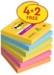 Post-it Carnival 76x76 öntapadós jegyzettömb, 4 + 2 ingyenes, 90 jegyzettömb jegyzettömbönként