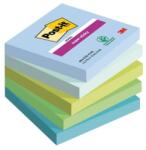 Post-it Öntapadós jegyzettömb, 76x76 mm, 5x90 lap, 3M POSTIT "Super Sticky Oasis", színkeverék, 450 lap