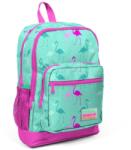 Coral High Ghiozdan cu 4 compartimente, Coral High, turcoaz cu flamingo
