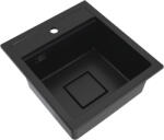 Gamma Quadro 4550, 1 rekeszes gránit mosogató 450x495x220 mm, fekete, GMA-ZLE000217 (GMA-ZLE000217)
