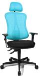 Topstar Irodai forgószék Head Point PX fejtámlás - BC06 fekete-világoskék / Karfa nélkül / Szőnyegpadlóhoz való görgő