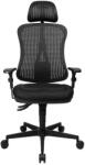 Topstar Irodai forgószék Head Point SYX fejtámlás - BC00 fekete-fekete / Állítható magasságú karfa / Parketta görgő