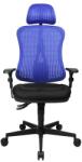 Topstar Irodai forgószék Head Point SYX fejtámlás - BC08 fekete-kék / Állítható magasságú karfa / Parketta görgő