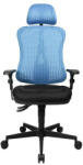 Topstar Irodai forgószék Head Point SYX fejtámlás - BC06 fekete-világoskék / Állítható magasságú karfa / Szőnyegpadlóhoz való görgő